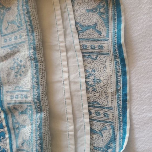 Feather Bone By Anthropologie Blue and White Patterned Lined Wide Leg Sz 6 Pants - Picture 8 of 16